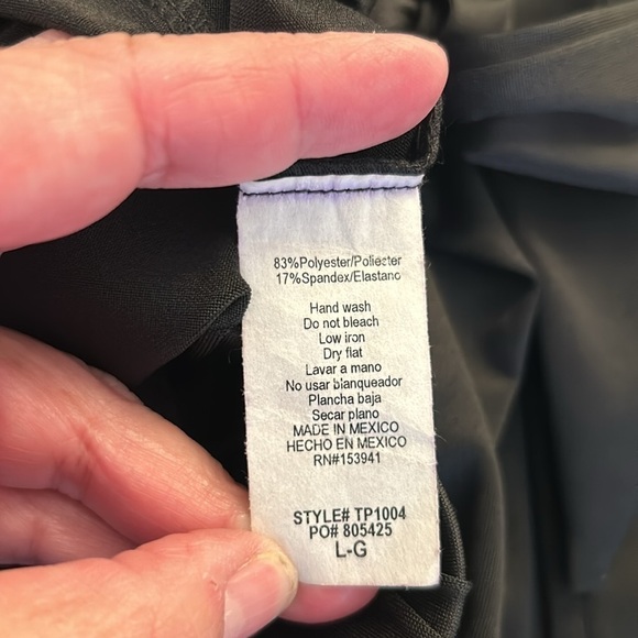 Forever 21 Black Elastic Waist Wide Leg Slit Pants with Front Tie Size Large - Picture 9 of 9